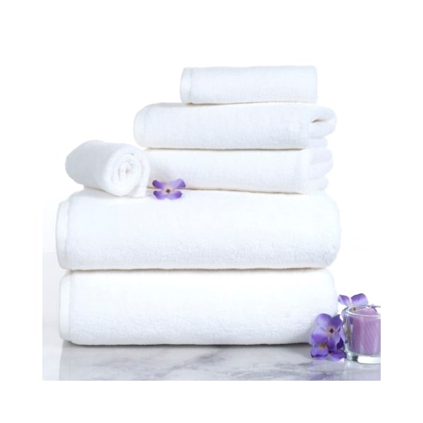 Hastings Home 6-piece 100-percent Cotton Towel Set with 2 Bath Towels, 2 Hand Towels and 2 Washcloths (White) 821823NLC - main